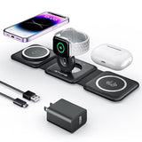 3-in-1 Wireless Charging Pad — 15W Fast Charging Station for Phone, Smart Watch & Earbuds
