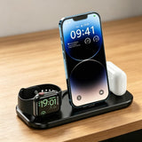 3-in-1 Wireless Charging Pad — 15W Fast Charging Station for Phone, Smart Watch & Earbuds