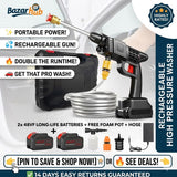 Cordless Car Washer Gun — Double Battery High Pressure Water Spray Gun | Portable Car Cleaning Tool